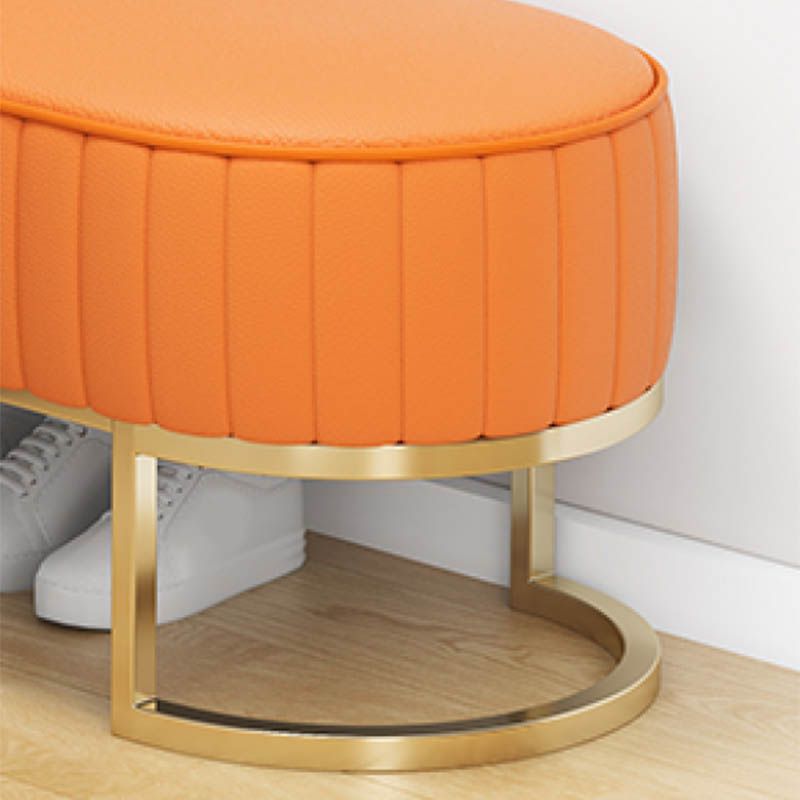 Glam Style Entryway Bench Cushioned Metal Seating Bench , 18" W Clearhalo 'Benches' 'Chairs & Seating' 'furn' 'furn_benches' 'Furniture' 'Living Room Furniture' 1200x1200_b345adee-5151-488c-9c30-7ab282a7b200