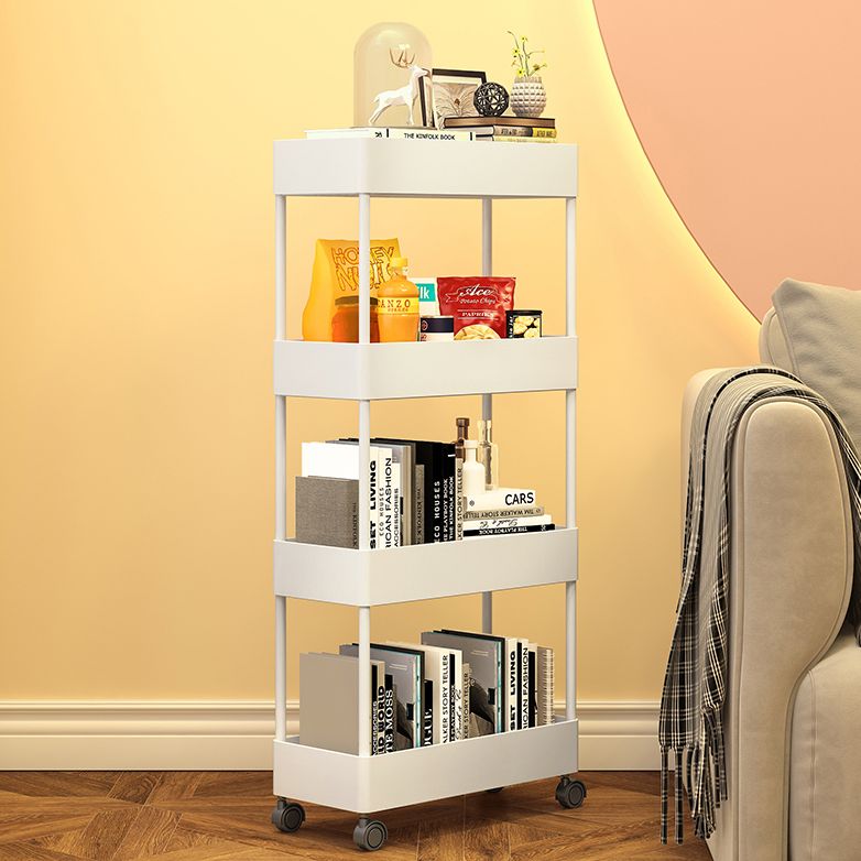 Modern Style Bookshelf Open Back Vertical Bookcase with Caster Wheels Clearhalo 'Bookcases' 'furn' 'furn_bookcases' 'Furniture' 'Office Furniture' 1200x1200_b345f9ae-41f7-43bf-ab95-002b63b954c8