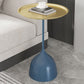 Contemporary Side Table Metal Pedestal Tray Top End Table for Living Room