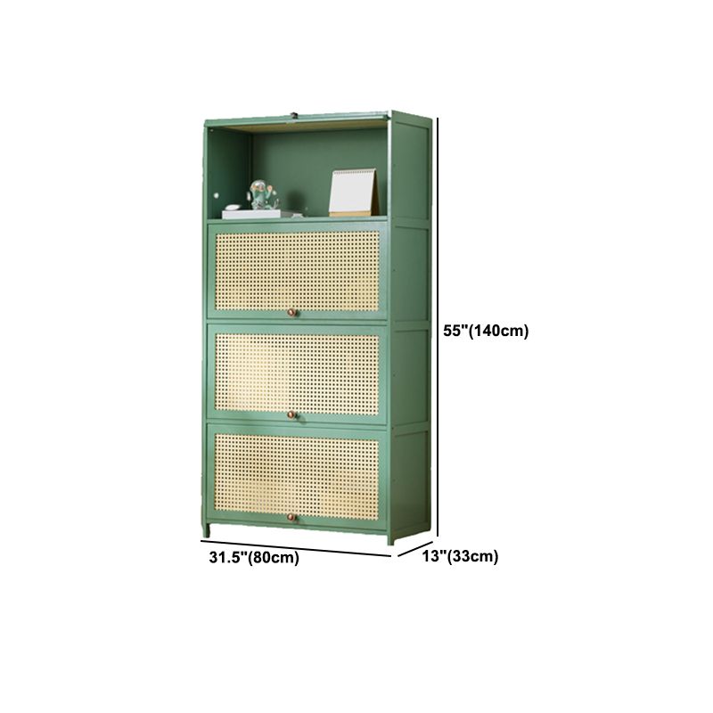 13" Wide Steel 3/4/5 - Door Accent Cabinet, With Rattan, Green Clearhalo 'Cabinets & Chests' 'cabinets_chests' 'furn' 'furn_cabinets_chests' 'Furniture' 'Living Room Furniture' 1200x1200_b3475c6b-bc8d-467a-8937-6cc997c9af21