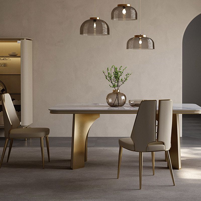 Küche Glam Dining Armless Stuhl Wingback Metallbeinseitenstuhl