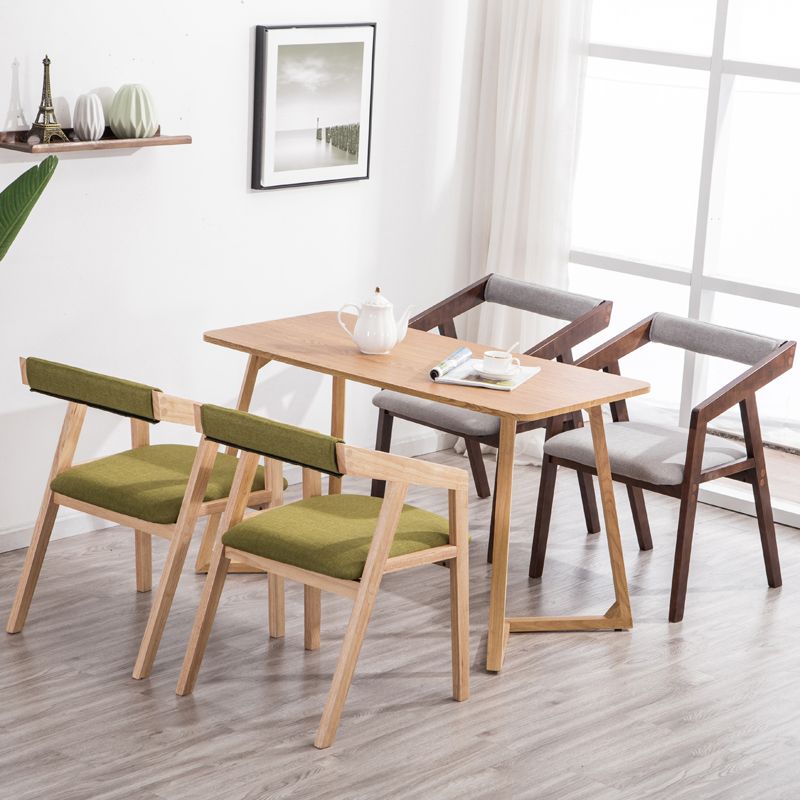 Traditional Solid Wood Dining Chair Linen Single Dining Arm Chair for Restaurant Clearhalo ' kitchen&dining_furn' 'Dining Chairs' 'Dining Tables & Seating' 'dining_chair' 'furn' 'furn_dining_chair' 'Furniture' 'furniture_dining_chair' 'Kitchen & Dining Furniture' 'kitchen' 1200x1200_b348418e-13bf-4f1a-8199-11013d4379d7