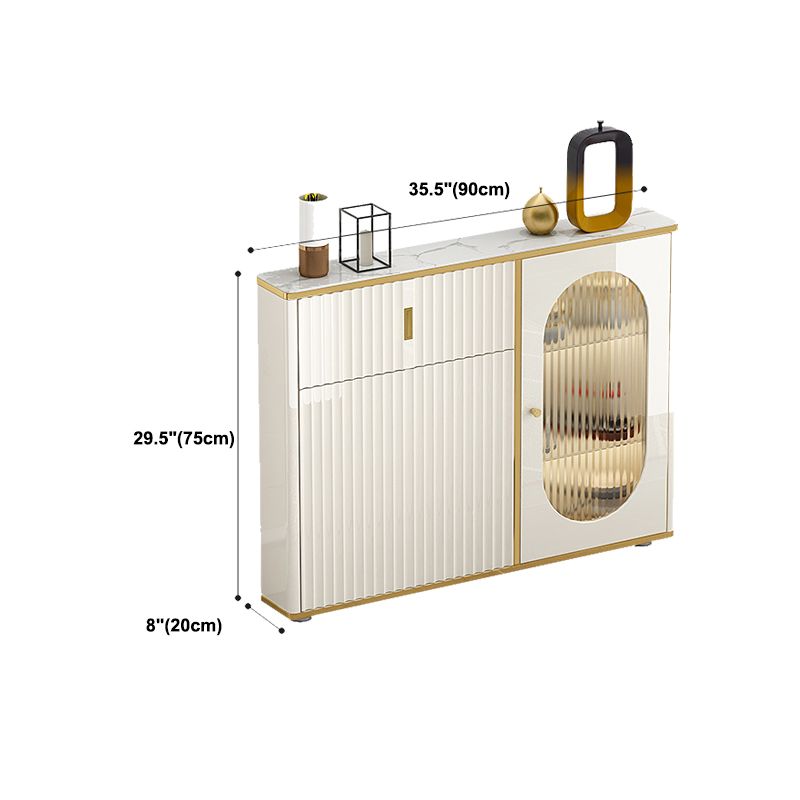 Weißer Buffetserver mit Glastüren Glam Dining Server für Küche