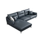 34.64 "H Blue Faux Leather Square Arm Sofa & Chaise for Living Room
