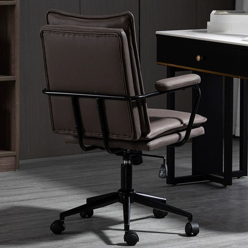 Black Frame Modern Office Chair Swivel Computer Desk Chair with Padded Arms Clearhalo 'Furniture' 'furniture_office_chair' 'Office Chairs' 'Office Furniture' 'office_chair' 1200x1200_b34a84b3-95c0-4c7e-9ff7-285a6054c008