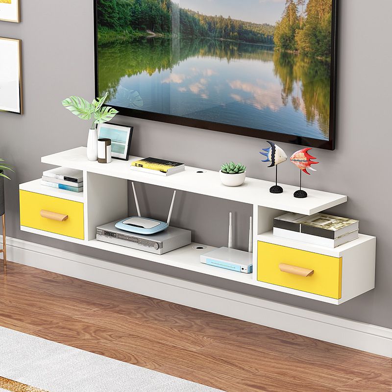 Modern Faux Wood TV Stand Console Wall-mounted TV Media Stand for Living Room Clearhalo 'furn' 'furn_tv_stands_entertainment_centers' 'Furniture' 'Living Room Furniture' 'TV Stands & Entertainment Centers' 'TV Stands & Media Storage Furniture' 'tv_stands_entertainment_centers' 1200x1200_b34b6b7b-9984-4c1a-9aa1-86a92c5ca207