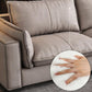 Recessed Arm Sofa & Chaise 129.92" W 66.93" x D 31.5 H" x Loose Back Sofa, Faux Leather