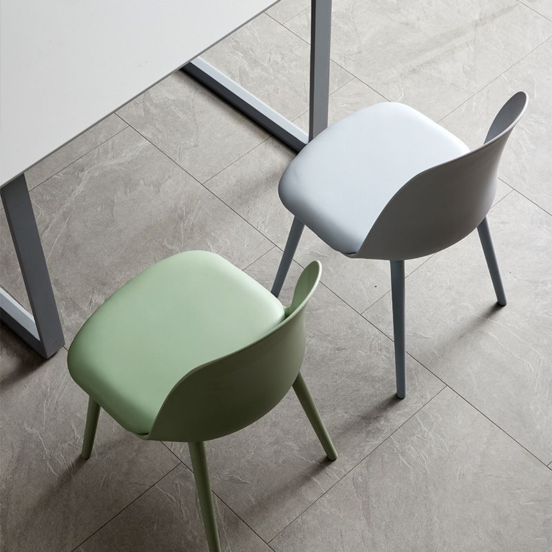 Modern Dining Chair Armless Dining Chair with Plastic Legs for Kitchen