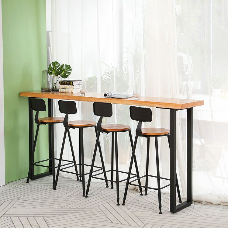 Modern 1/2/5 Pieces Wood Bar Table Set Rectangle Bar Table with High Stools for Kitchen Clearhalo 'Bar Furniture' 'furn' 'furn_home_bar_bar_sets' 'Furniture' 'Home Bars & Bar Sets' 'home_bar_bar_sets' 'Kitchen & Dining Furniture' 1200x1200_b3526018-7b6e-400a-9cc5-3066fcb6a38c