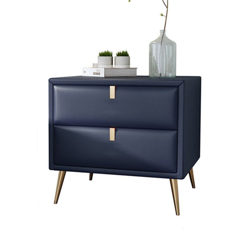Las patas del gabinete de la cama de cuero falso incluyen la mesa nocturna de 2-Drawer de 19 "69