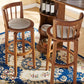 Modern Style Bar Stool Solid Wood Backrest Bar Stools with Swivel