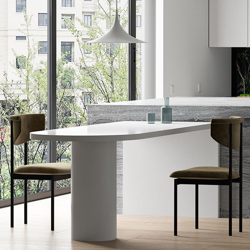 Wood Top and Wood Pedestal Dining Table Contemporary Bar Table for Island