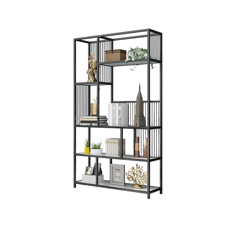 Contemporary Etagere Bookshelf Iron Frame White Manufactured Wood Shelf Bookcase Clearhalo 'Bookcases' 'furn' 'furn_bookcases' 'Furniture' 'furniture_bookcases' 'Office Furniture' 1200x1200_b3534bdd-217b-4021-80eb-e9a07aed304a