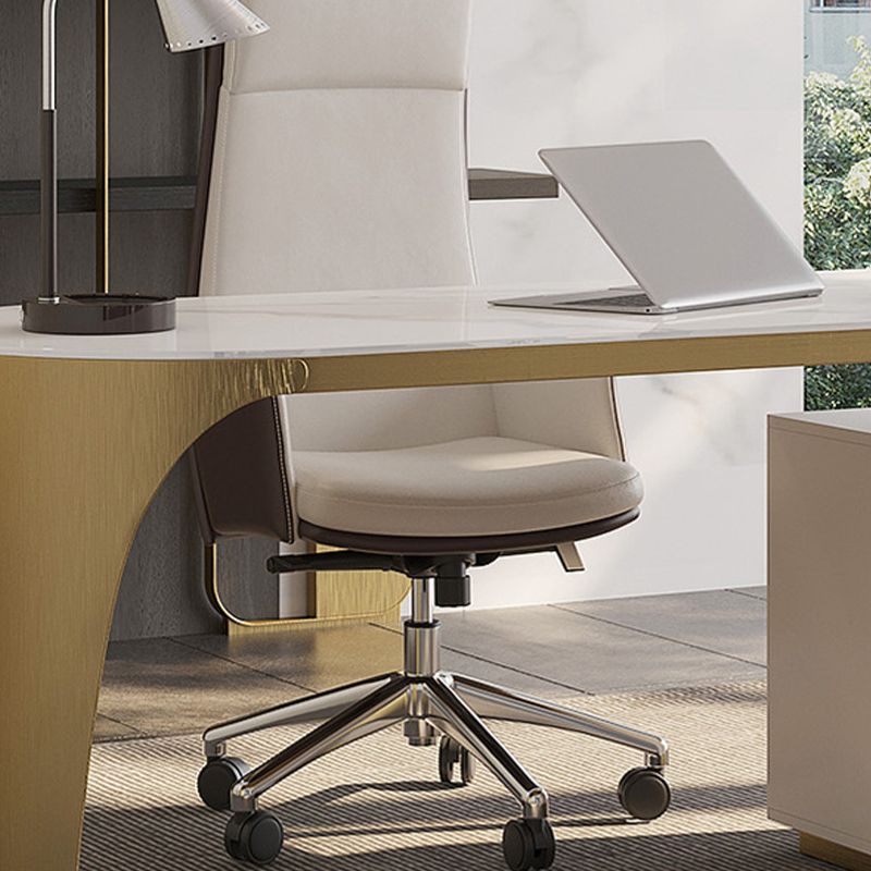 Descripción de oficina de la oficina de acabado antiguo escritorio de computadora glamoroso con 2 cajones de almacenamiento