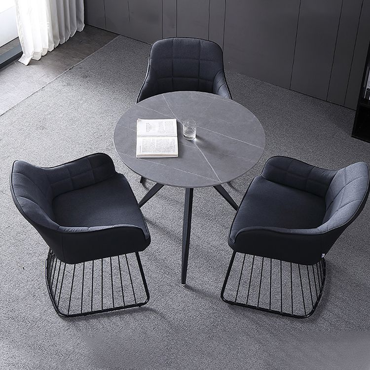 Modern Style Round Dinner Table Sintered Stone Table with Metal Base for Home Use Clearhalo ' dining_table' 'Dining Tables & Seating' 'Dining Tables' 'furn' 'furn_dining_table' 'Furniture' 'furniture_dining_table' 'Kitchen & Dining Furniture' 'kitchen&dining_furn' 'kitchen' 'kitchen_dining_table' 1200x1200_b354e2ac-c5f2-4900-947f-6d98d21d48ba