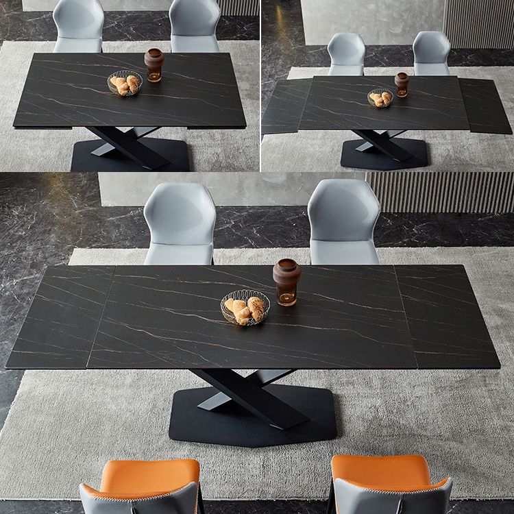 Minimalist Foldable Dining Set Standard Height with Black Base Dining Room Set for Home Use Clearhalo 'Dining Room Sets' 'Dining Tables & Seating' 'dining_room_set' 'furn' 'furn_dining_room_set' 'Furniture' 'furniture_dining_room_set' 'Kitchen & Dining Furniture' 'kitchen&dining_furn' 'kitchen' 1200x1200_b355dc25-21e2-4ce3-8cf6-03b4f9f2353b