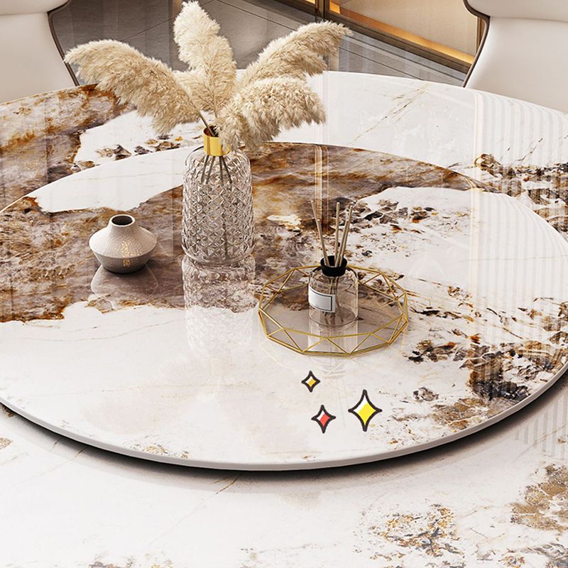 Round Furniture Luxury Style Stone Pedestal Dinner Table with Turntable Clearhalo ' dining_table' 'Dining Tables & Seating' 'Dining Tables' 'furn' 'furn_dining_table' 'Furniture' 'furniture_dining_table' 'Kitchen & Dining Furniture' 'kitchen&dining_furn' 'kitchen' 'kitchen_dining_table' 1200x1200_b3563fa3-6e66-4ee8-b682-d540b9e3fa0b