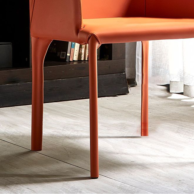 Dining Room Contemporary Dining Chair Leather Solid Back Chair with Arm Clearhalo ' kitchen&dining_furn' 'Dining Chairs' 'Dining Tables & Seating' 'dining_chair' 'furn' 'furn_dining_chair' 'Furniture' 'furniture_dining_chair' 'Kitchen & Dining Furniture' 'kitchen' 1200x1200_b356b883-9284-4967-a98a-111344c1fcba