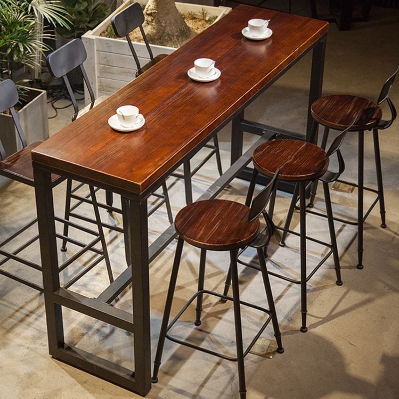Tabouret de salle à manger industriel sans accoudoirs, tabouret de bar à dossier bas avec base en métal
