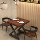 Table de bois en pin industriel pour la table à manger carrée du restaurant avec base de chevalets