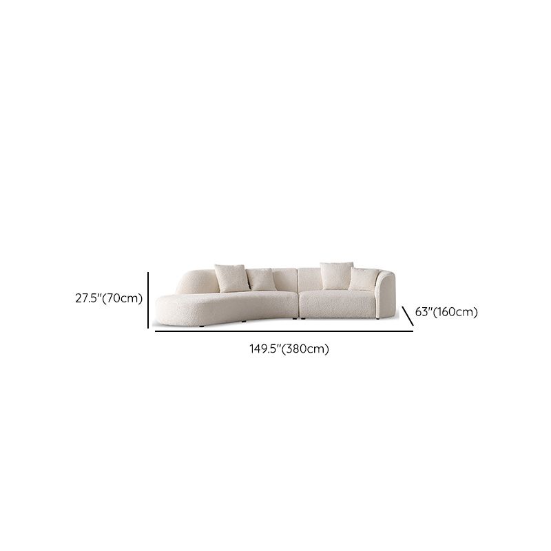 Contemporary Wool Sofa in White Simple Living Room Curved Seating Clearhalo 'furn' 'furn_sectionals' 'Furniture' 'Living Room Furniture' 'Sectionals' 1200x1200_b357f622-b420-4bc5-a9ee-8c3daaf590d1