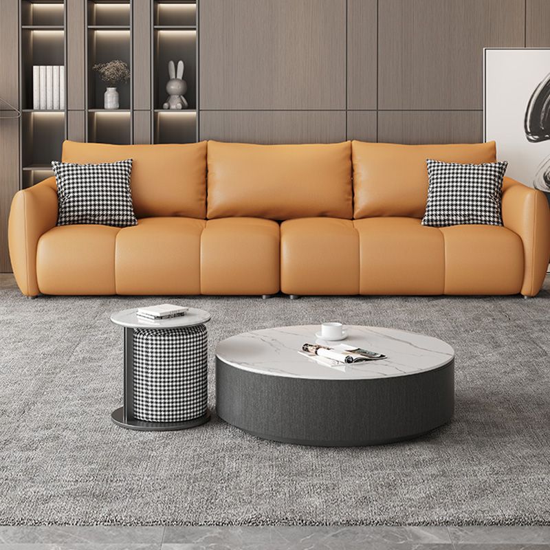 リビングルームのためにボルスター枕の座席を備えた超近代的な革のソファ