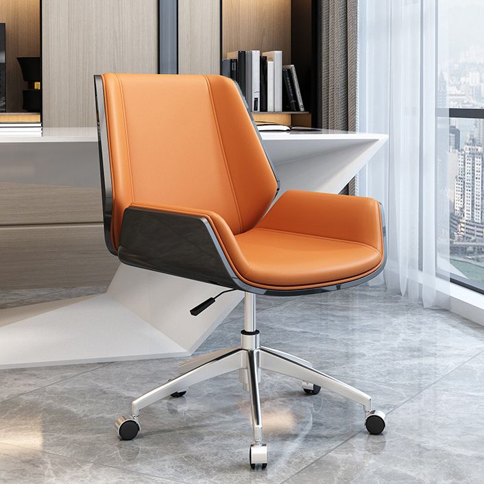 Mid Back Conference Chair Contemporary Faux Leather Armless Chair Clearhalo 'furn' 'furn_office_chair' 'Furniture' 'furniture_office_chair' 'Office Chairs' 'Office Furniture' 'office_chair' 1200x1200_b35877e5-b14a-46b3-b2b4-c155eae5d2bd