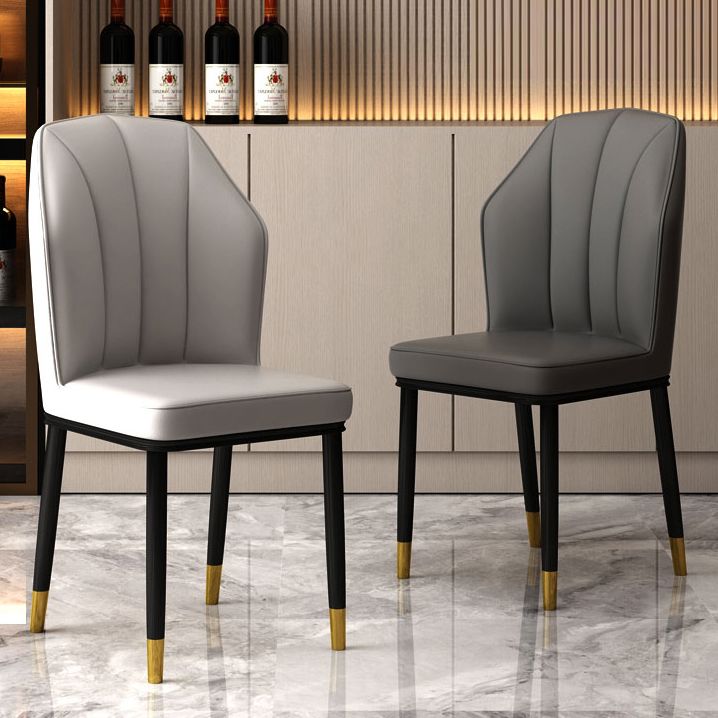 Scandinavian Home Side Chair Wingback Metal Upholstered Dining Room Chair (Set of 4) Clearhalo ' kitchen&dining_furn' 'Dining Chairs' 'Dining Tables & Seating' 'dining_chair' 'furn' 'furn_dining_chair' 'Furniture' 'furniture_dining_chair' 'Kitchen & Dining Furniture' 'kitchen' 1200x1200_b35880f6-2281-4a19-b387-785e1cbba005