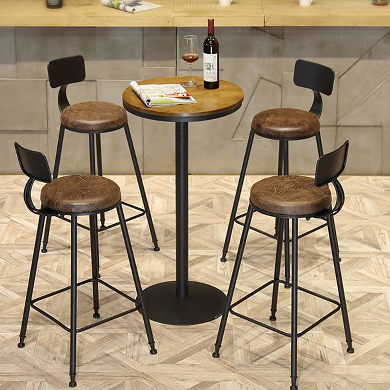 Wood Top Cocktail Bar Table Industrial Style Metal Base Bar Height Table for Coffee Shop Clearhalo 'Bar Furniture' 'Bar Tables' 'bar_tables' 'furn' 'furn_bar_tables' 'Furniture' 'furniture_bar_tables' 'Kitchen & Dining Furniture' 'kitchen&dining_furn' 'kitchen' 1200x1200_b358c066-3f70-4f5d-9d5a-0389bace769c