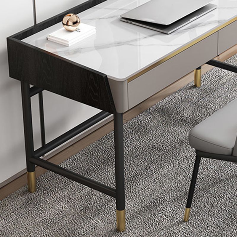 Tavolo da lavoro a forma di rettangolare da casa scrivania in pietra in grigio