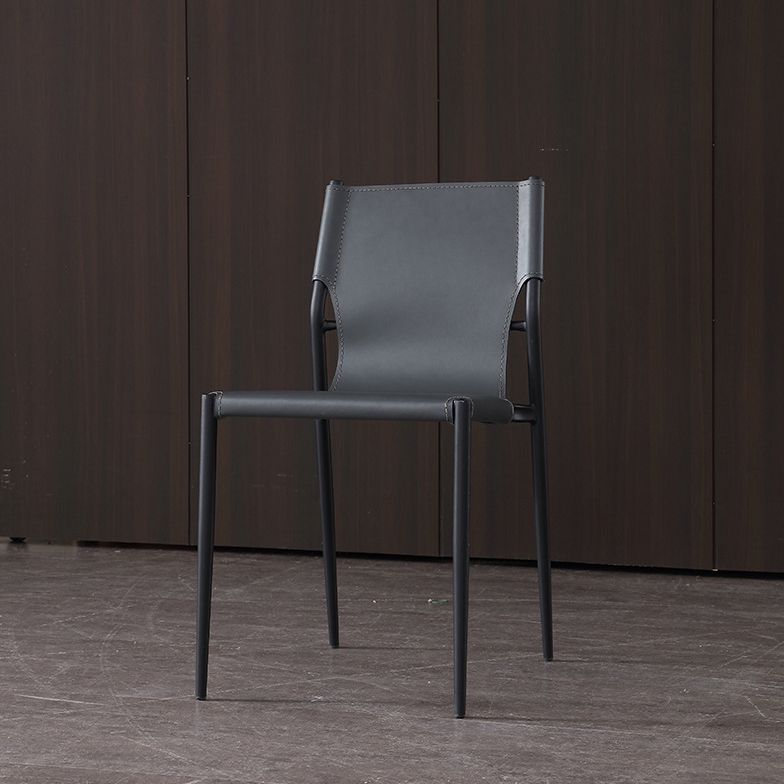 Modern Style Metal Chairs Armless Chair for Kitchen with Metal Legs
