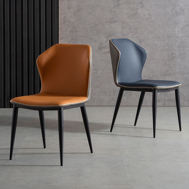 Industrial Metal Leather Dining Side Chair Dining Room Wingback Side Chair (Set of 2) Clearhalo ' kitchen&dining_furn' 'Dining Chairs' 'Dining Tables & Seating' 'dining_chair' 'furn' 'furn_dining_chair' 'Furniture' 'furniture_dining_chair' 'Kitchen & Dining Furniture' 'kitchen' 1200x1200_b35ad35d-175b-4bec-bb76-0ef9fda56480