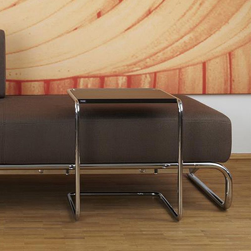 17.7 "W Moderia C Side Glass Rectangular/Madera de madera Topil final