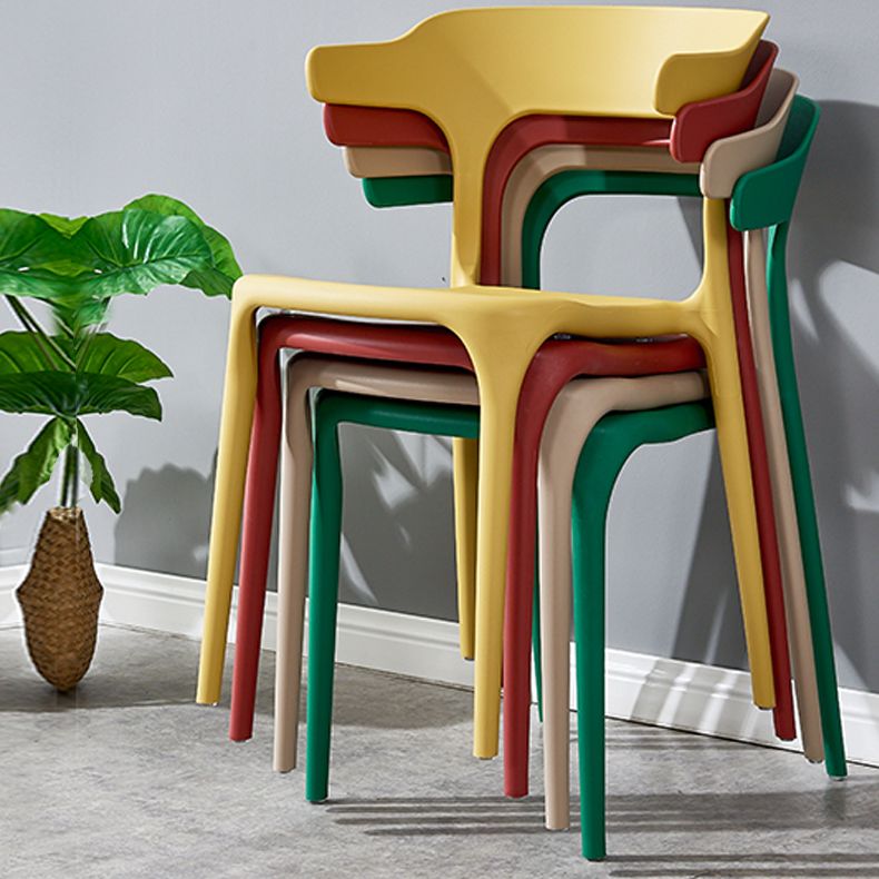 Scandinavian Plastic Armless Dining Chairs Stackable Dining Side Chair Clearhalo ' kitchen&dining_furn' 'Dining Chairs' 'Dining Tables & Seating' 'dining_chair' 'furn' 'furn_dining_chair' 'Furniture' 'furniture_dining_chair' 'Kitchen & Dining Furniture' 'kitchen' 1200x1200_b35e2d2f-0d17-48a5-9814-f7c6578c76f0