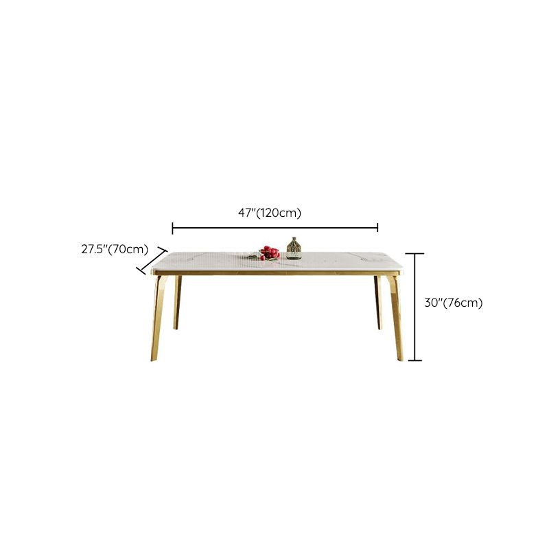 4 Legs Dining Table Luxury Rectangle Marble Home Dinette Table