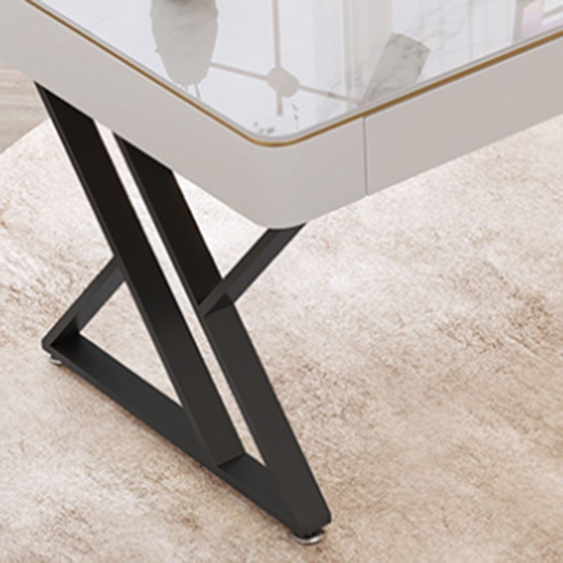 Distanta da ufficio in pietra sinterizzato glam 29.52 H scrivania bianca per casa