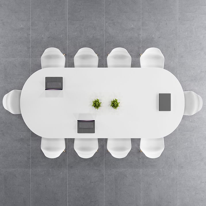 Modern Style Oval Writing Desk Wooden Parsons Base Office Desk Clearhalo 'furn' 'furn_office_desk' 'Furniture' 'furniture_office_desk' 'Office Desks' 'Office Furniture' 'office_desk' 1200x1200_b3630fe5-97fd-4550-bc4c-a31770cca922