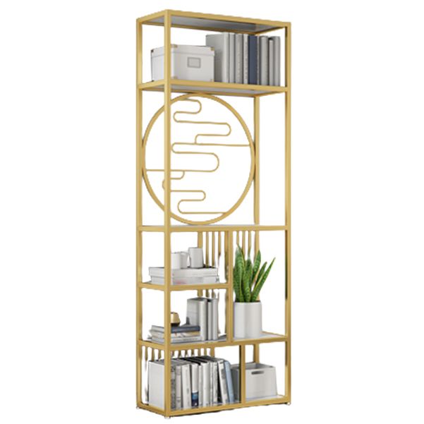 Modern Living Room Etagere Bookshelf Iron Frame Manufactured Wood Shelf Bookcase Clearhalo 'Bookcases' 'furn' 'furn_bookcases' 'Furniture' 'furniture_bookcases' 'Office Furniture' 1200x1200_b363dfd1-9733-4eb4-9ed0-7a8524eaff0d
