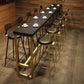 Black Glam Style Bar Table in Metal and Wood Milk Tea Shop Bar Table Clearhalo 'Bar Furniture' 'Bar Tables' 'bar_tables' 'furn' 'furn_bar_tables' 'Furniture' 'furniture_bar_tables' 'Kitchen & Dining Furniture' 1200x1200_b36459a8-c59d-4791-bed2-d1fa30a55f14