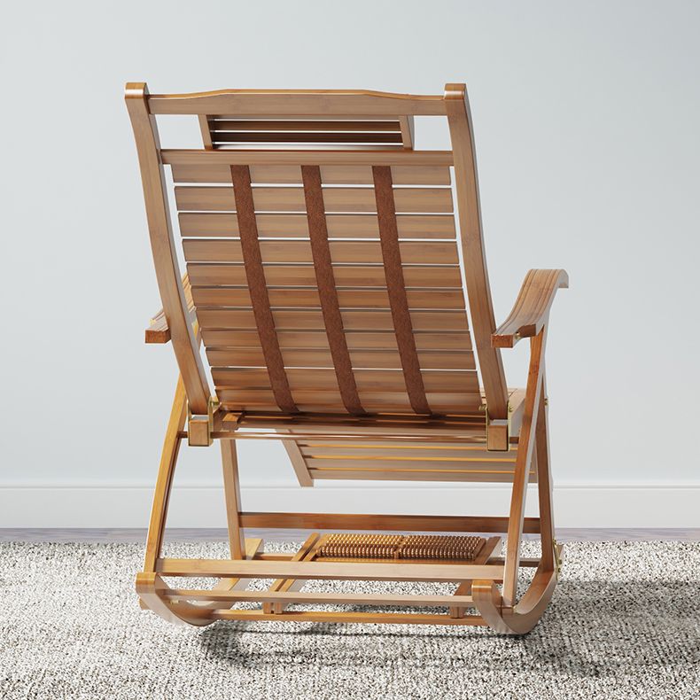 Chaise à bascule traditionnelle en bambou de couleur solide trapézoïdal arrière à bascule intérieur