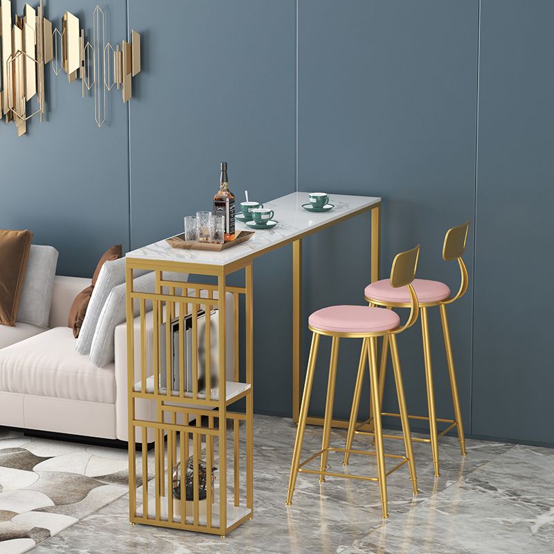 Table du compteur de hauteur de hauteur de barre d'intérieur Rectangle moderne Table de pub en marbre