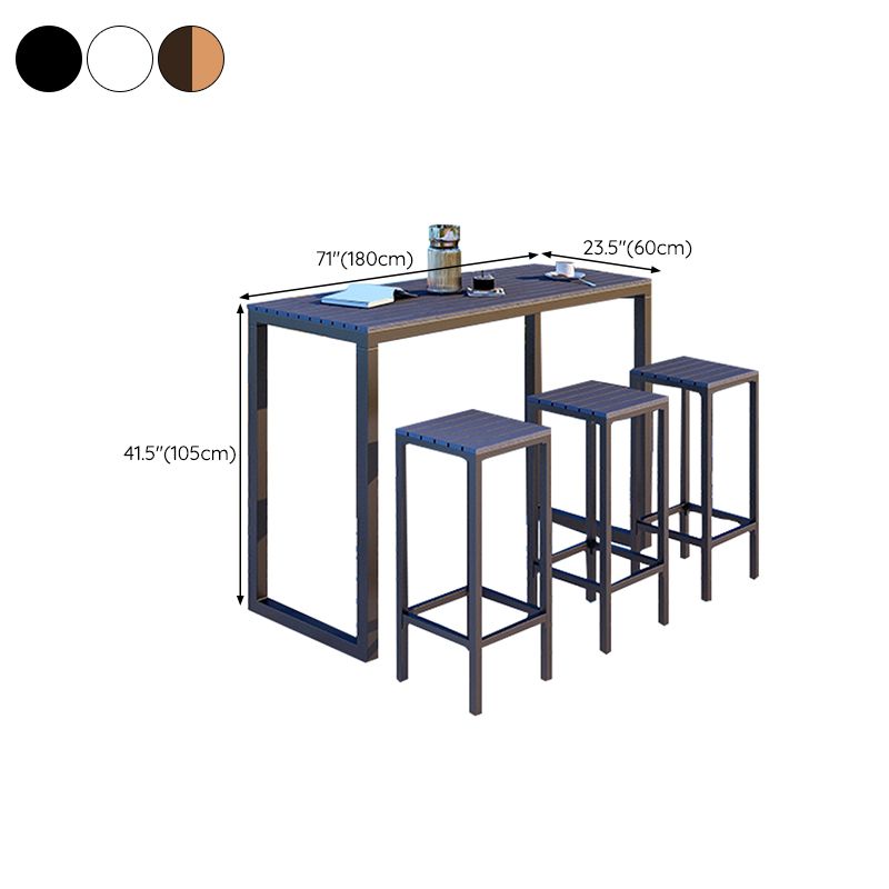 Modern Bar-height Table with Metal Base Bar Table for Outdoor Clearhalo 'Bar Furniture' 'Bar Tables' 'bar_tables' 'furn' 'furn_bar_tables' 'Furniture' 'Kitchen & Dining Furniture' 1200x1200_b3678efd-f00e-4f7b-b622-debc9f10132a