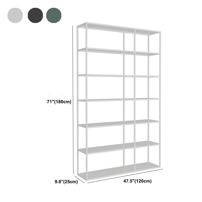 Modern Open Storage Bookcase 9.8" W Iron Frame Bookshelf with Shelves Clearhalo 'Bookcases' 'furn' 'furn_bookcases' 'Furniture' 'Office Furniture' 1200x1200_b3681484-f69f-4f0e-89c6-191b140772cc