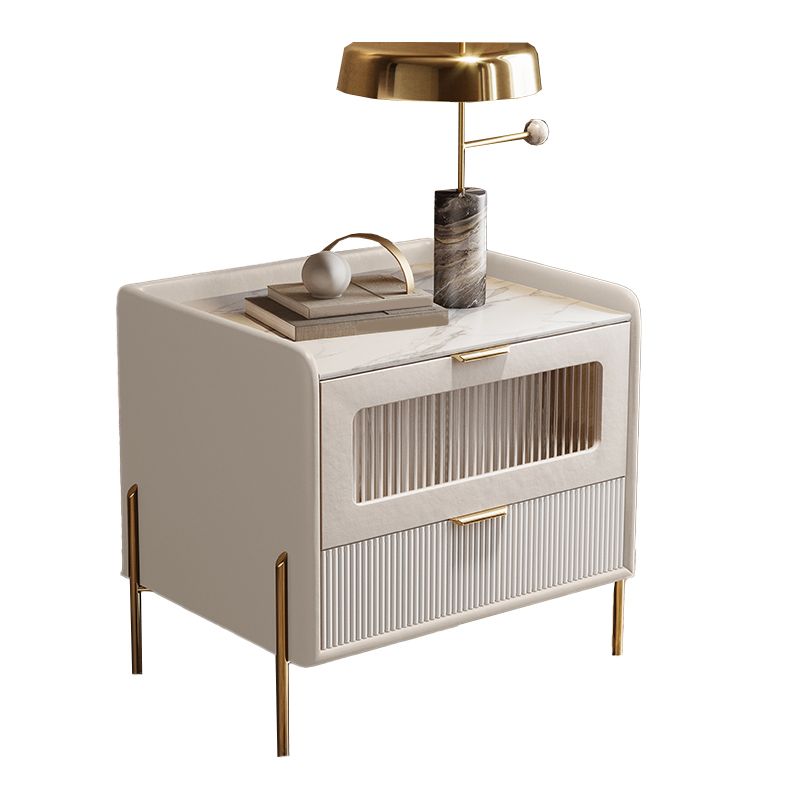 Comodini del letto glam del cabinetto del comodino in pietra con 2 cassetti