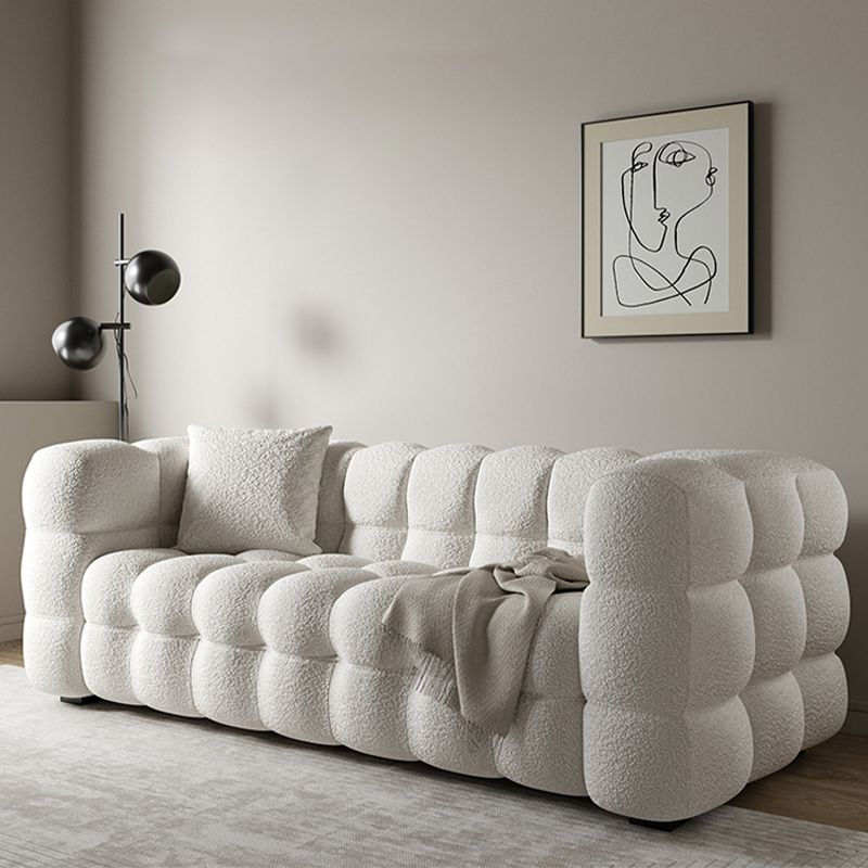 Sofa with Pillow Back with Wool/imitation Leather Beige Cushions Clearhalo 'furn' 'furn_sofas' 'Furniture' 'furniture_sofas' 'kitchen' 'kitchen_sofas' 'Living Room Furniture' 'Sofa' 'sofas' 1200x1200_b369be48-b1a2-4a45-9c05-9a987f5a3c5f
