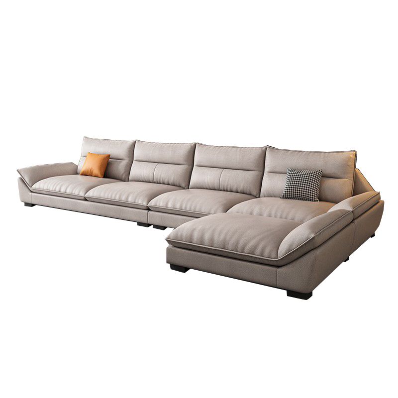 Modern Cream Cushion Back Sofa Faux Leather Living Room Sectional with Storage Clearhalo 'furn' 'furn_sectionals' 'Furniture' 'furniture_sectionals' 'kitchen' 'kitchen_sectionals' 'Living Room Furniture' 'Sectionals' 1200x1200_b36af3d6-552c-4290-97f5-979dd5db52f0