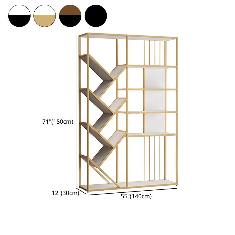 Modern Vertical Etagere Bookshelf Metal Frame Manufactured Wood Shelf Bookcase Clearhalo 'Bookcases' 'Furniture' 'furniture_bookcases' 'Office Furniture' 1200x1200_b36b1e8b-2e4a-43b9-b6af-94098c7af35a