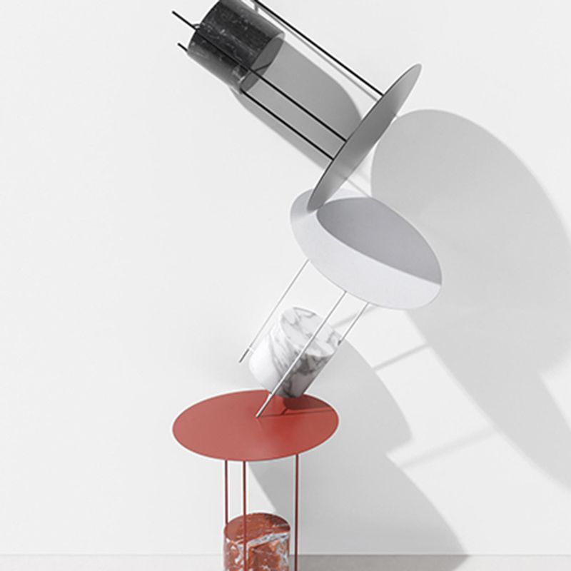 Triple Pin Round Side Table Mid-Century Metal Side End Table