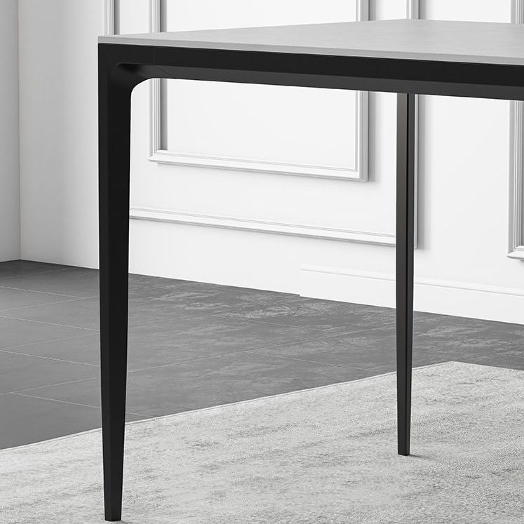 Industrial Sintered Stone Kitchen Table Rectangle Fixed Dining Room Desk Clearhalo 'Dining Tables & Seating' 'Dining Tables' 'dining_table' 'furn' 'furn_dining_table' 'Furniture' 'Kitchen & Dining Furniture' 1200x1200_b36df70a-060a-4fc8-b70c-f942ec6f6dfe