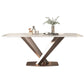 Traditional Luxury Dining Table Rectangle Sintered Stone Pedestal Table with Rose Gold Frame Clearhalo ' dining_table' 'Dining Tables & Seating' 'Dining Tables' 'furn' 'furn_dining_table' 'Furniture' 'furniture_dining_table' 'Kitchen & Dining Furniture' 'kitchen&dining_furn' 'kitchen' 'kitchen_dining_table' 1200x1200_b36e3619-4a15-47a0-8a1e-a26809007051